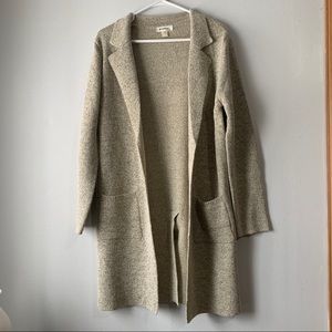Monteau Long Knit Cardigan Tan Sz Large worn once